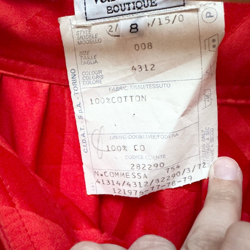 Valentino Boutique Vintage '80s Red Buttoned Shift Dress - Picture 14 of 14